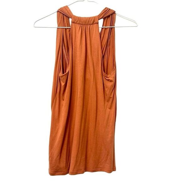 Tahari Cowl Neck Sleeveless Modal Blend Tunic Tank Orange Small - Picture 2 of 4